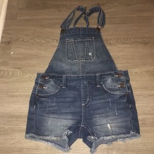 Girls justice denim overalls